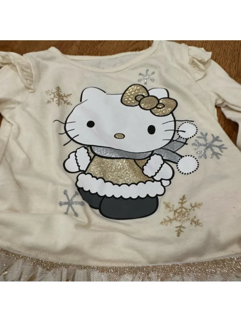 Hello Kitty Cream/gold skirt & top! Sz 3t NWOT